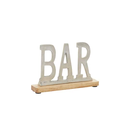 10" Silver Aluminum Glam Bar Tabletop Sign